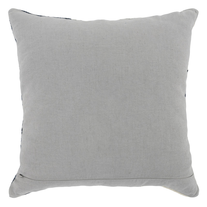 22" Blue and Gray Polyester Square Throw Pillow
