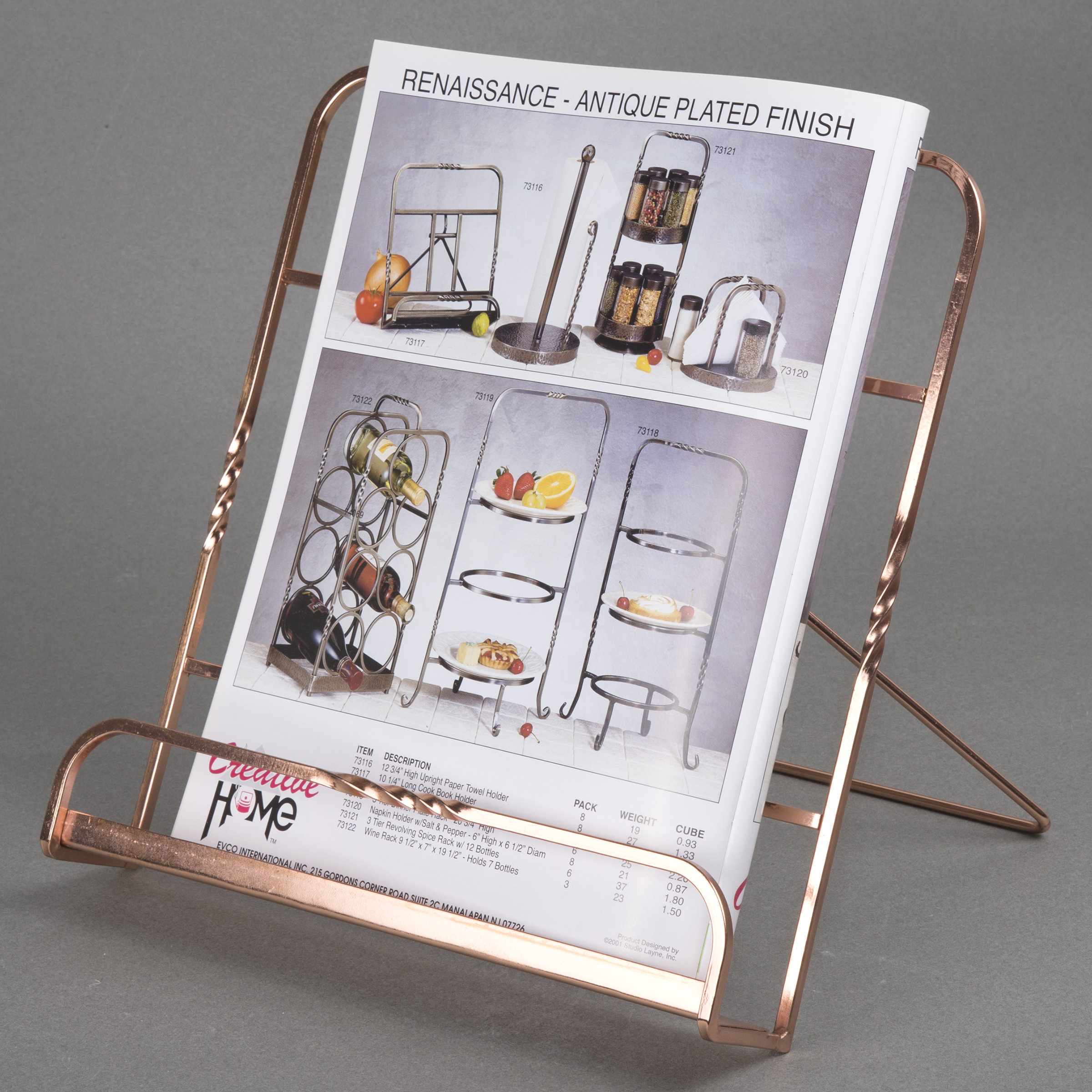 Creative Home Renaissance Plated Iron Cookbook Magazine Rack | Wayfair