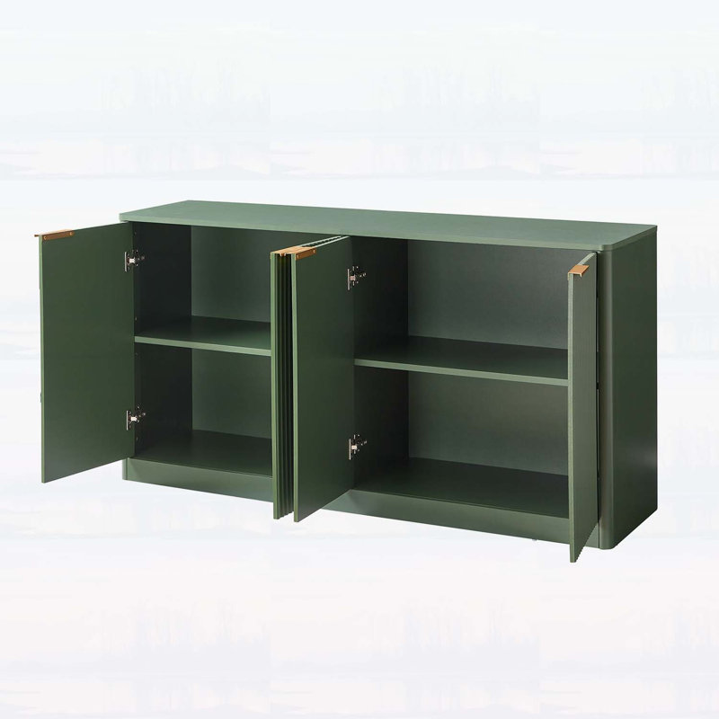 Modern Wavy Storage Cabinet for Kitchen,Bedroom,and Living Room, Green