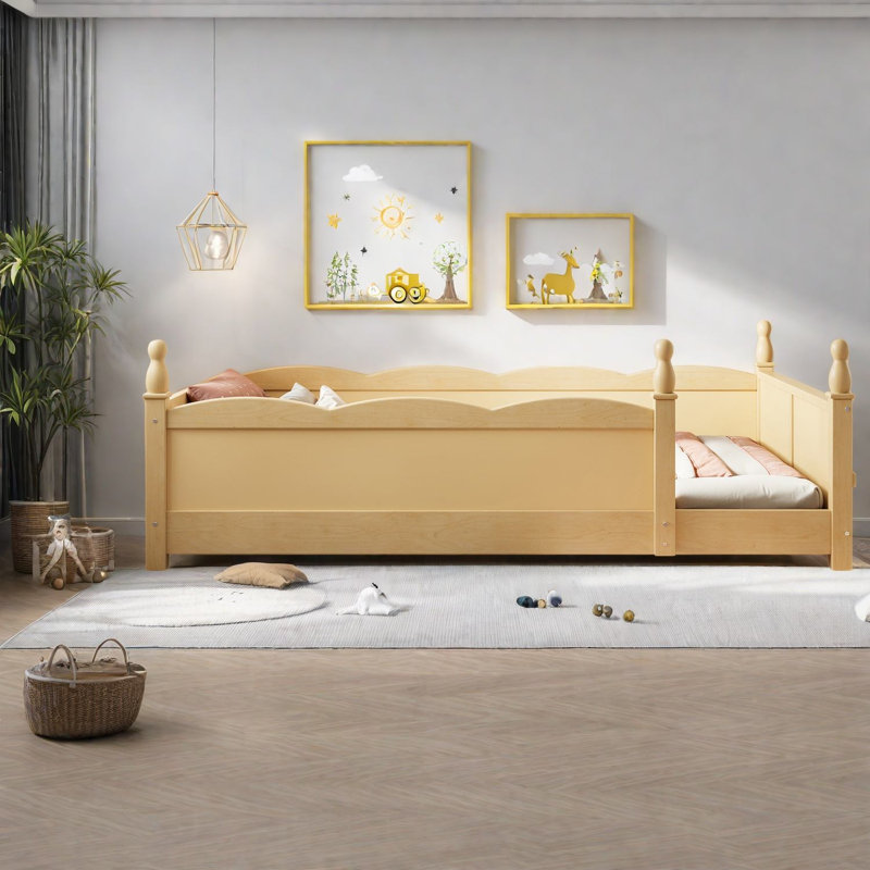 Lits sûrs pour enfants avec rangement, lit simple en bois aggloméré style Montessori pour la maison