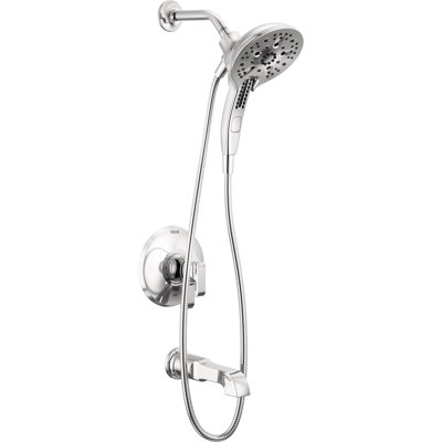 Garniture de robinet de baignoire à double fonction Tetra 17 Series, pomme de douche In2ition avec ensemble de garniture de jet manuel