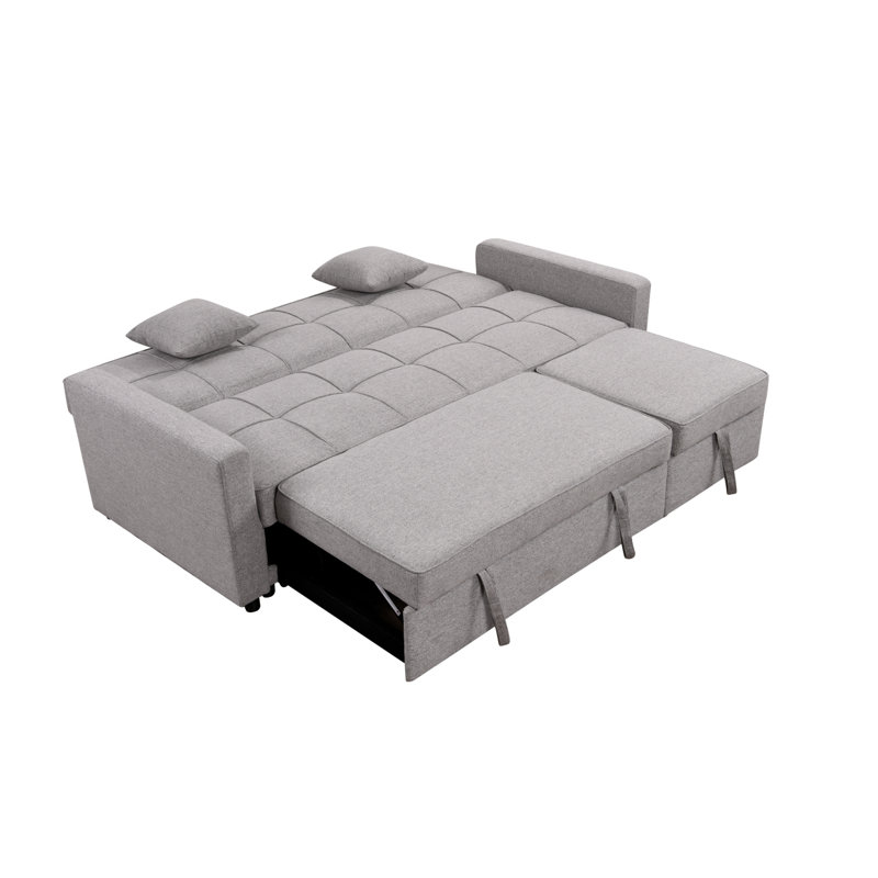 Canapé-lit rembourré 83 po Modern, Gris clair