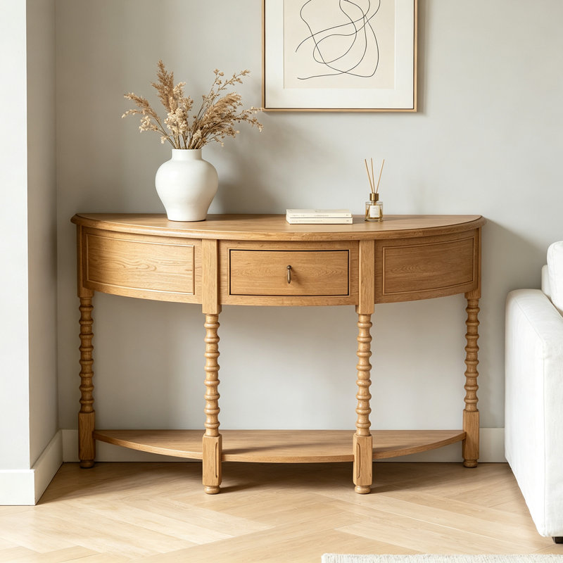 Console demi-cercle de style français