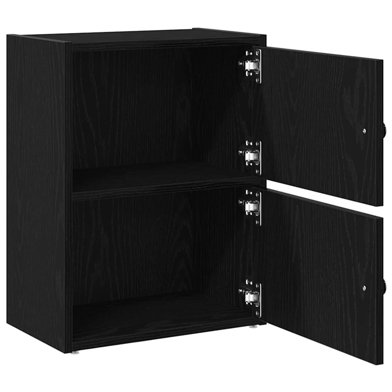 Shanetra 40cm W Bookcase, (2 Shelves) 52cmH x 40cmW x 24cmD, Black Oak