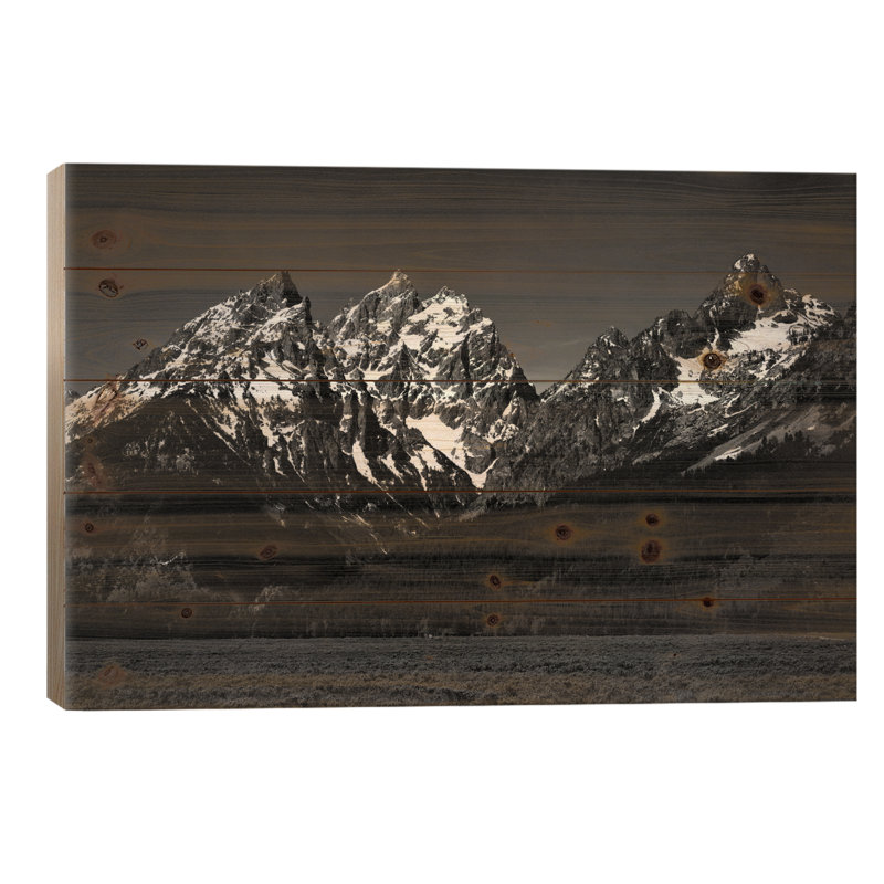 «Grand Teton» par Ansel Adams, impression sur bois sans cadre, L 26 po x H 18 po