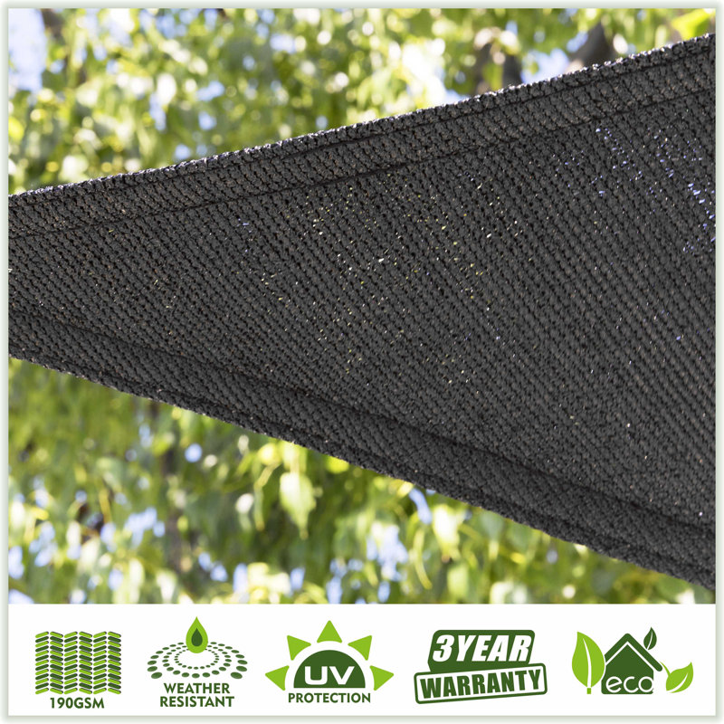 Colourtree Customize Rectangle Shade Sail sq 22 ft. x 22 ft., Black
