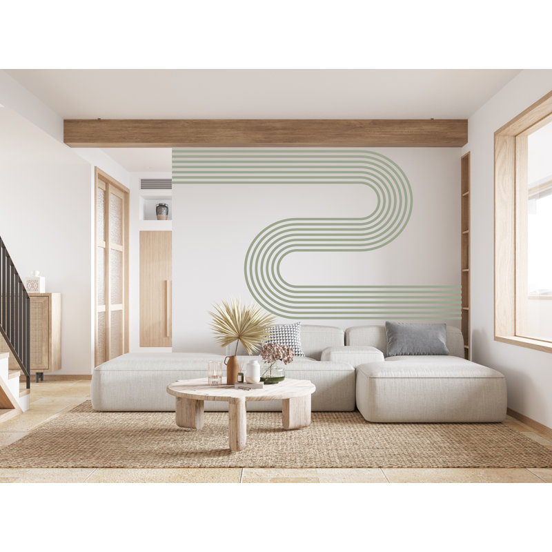 Décalcomanie murale minimaliste arche, décalcomanies festonnée, décalque de décoration murale Boho, chambre de bébé Boho, demi-mur festonné, décalque mural arche, décalque de bordure 563RS