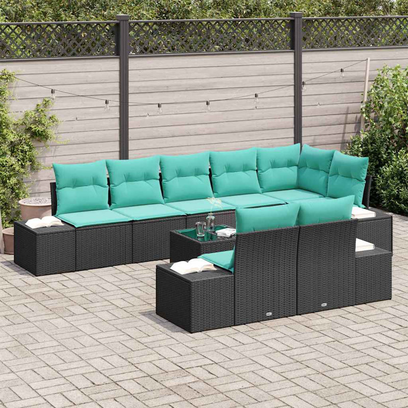 Ensemble de canapé de jardin avec coussin 9 pièces vidaXL