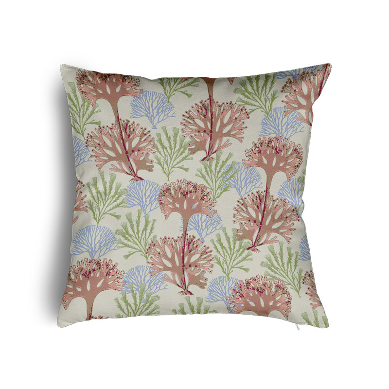 Blooms and Branches Zippered Throw Pillow, Floral corail doux, H 26 po x l 26 po