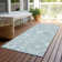 Machine Washable Indoor/Outdoor Xhevrie Blue Rug