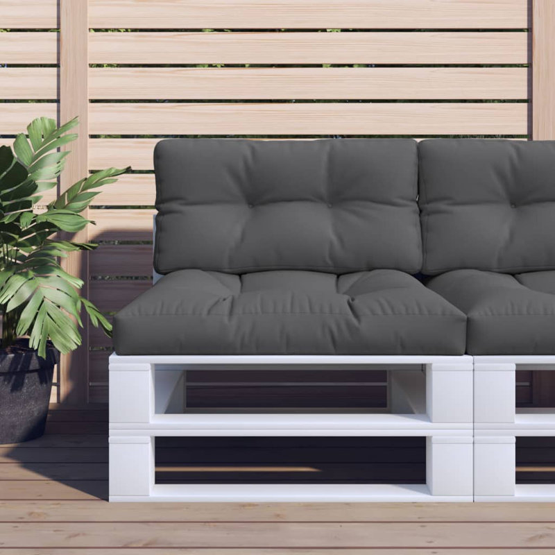 Coussin de palette vidaXL 100% polyester anthracite 31,5 po x 15,7 po x 4,7 po, Anthracite, 31,5 po H x 15,7 po L x 4,7 po P
