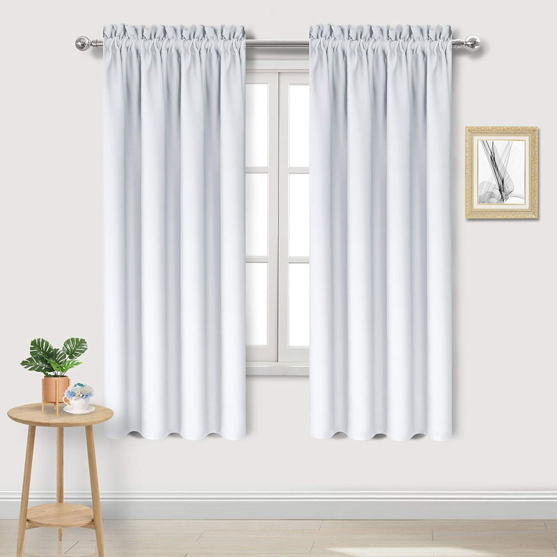 2 Panels Blackout Curtains – Thermal Insulated, Energy Saving & Noise Reducing Bedroom and Living Room Curtains, Set of 2 Rod Pocket Curtain Panels