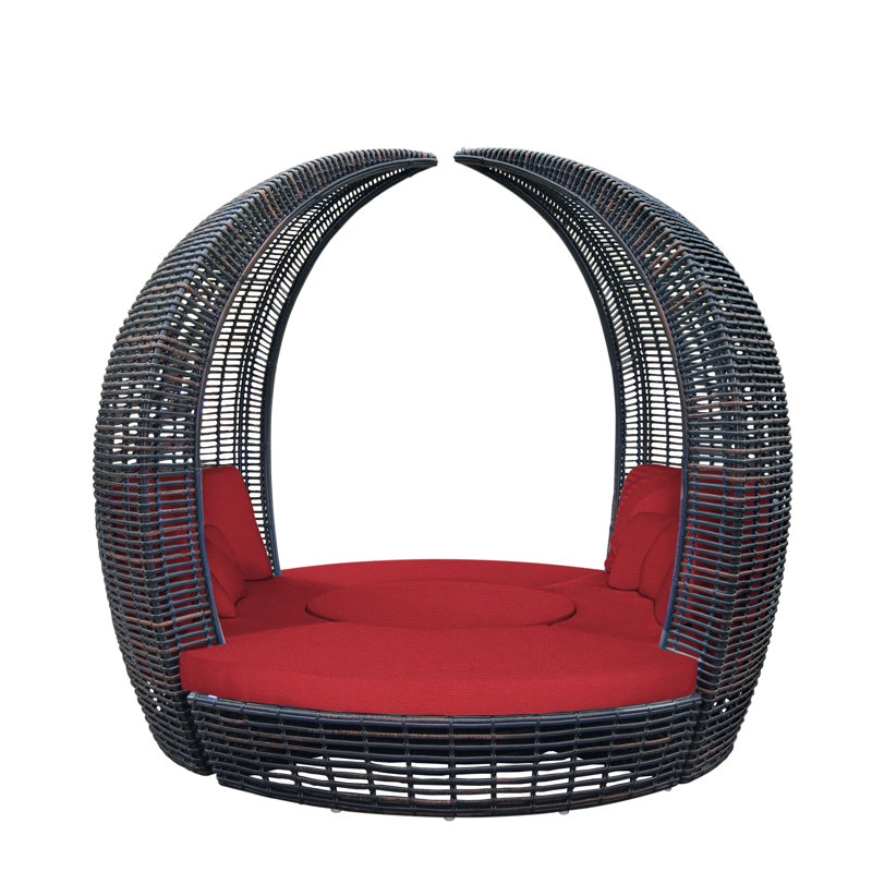 Halo Outdoor 5 - Piece Conversation Set, Black Mushroom, Canvas Aruba Sunbrella® Canvas