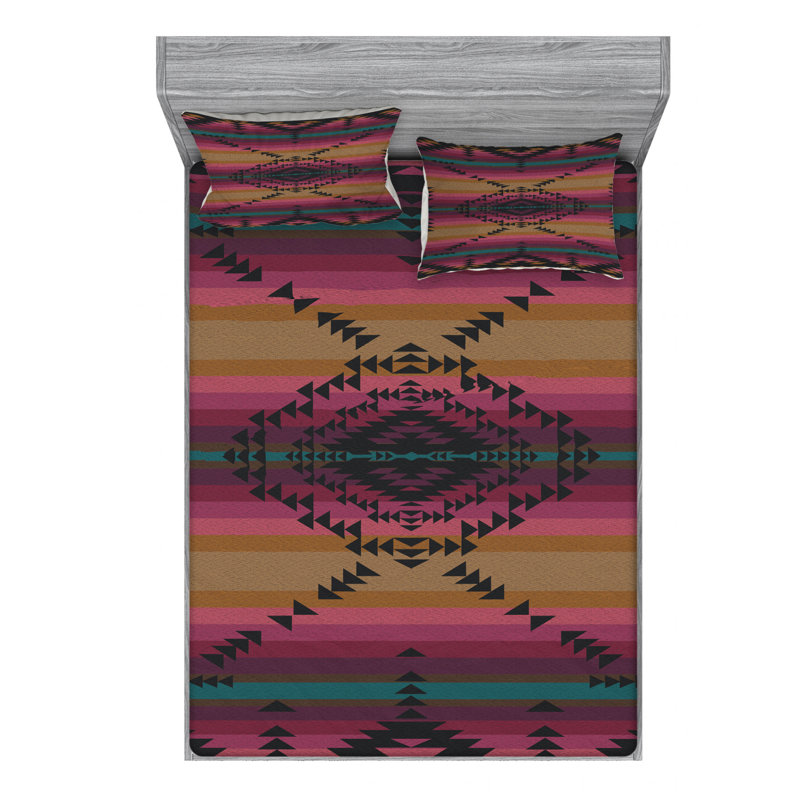 Microfiber Striped Sheet Set, Full Sheet Set with Fitted Sheet