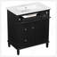 Meuble-lavabo 30 po avec lavabo, meuble-lavabo avec un tiroir rabattable et deux tiroirs, tablette réglable, bois massif et panneau de fibres à densité moyenne, noir-129458918