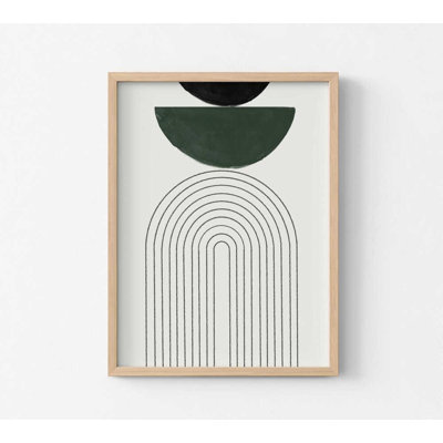Reproduction d'art géométrique arquée, formes abstraites, tons de terre
