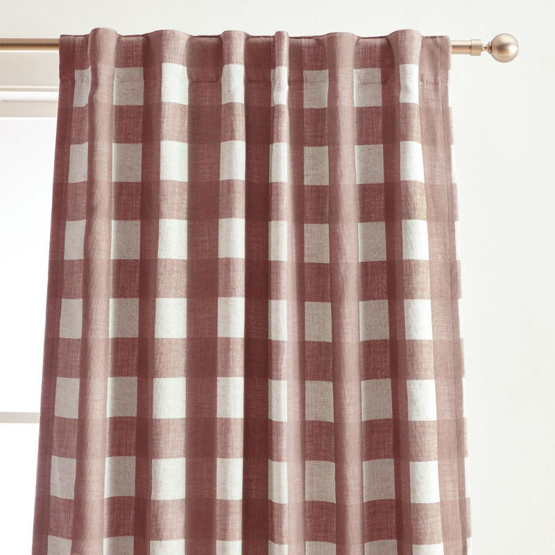 Threadmade Grainger Rod Pocket Back Tab Window Curtain, Red - 52"W x 84"L, 52" W x 84" L, Red