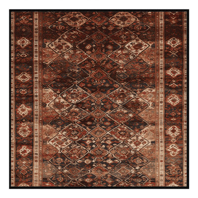 Tapis persan noir lavable à la machine