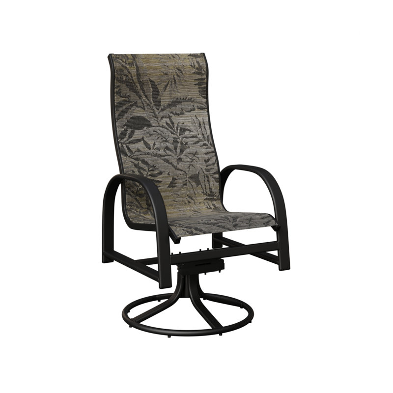 Chaise berçante berçante en aluminium noir mat Berlin, Sumba moka, Noir mat