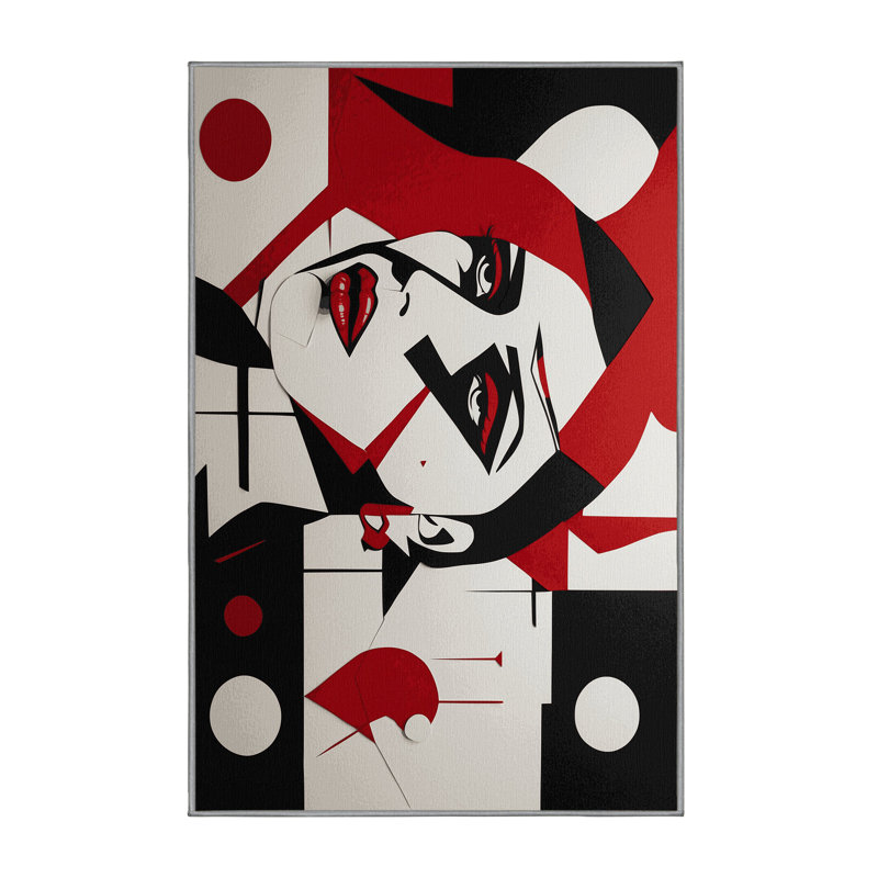 Crimson Wave Rug, Rectangle 6' x 9'