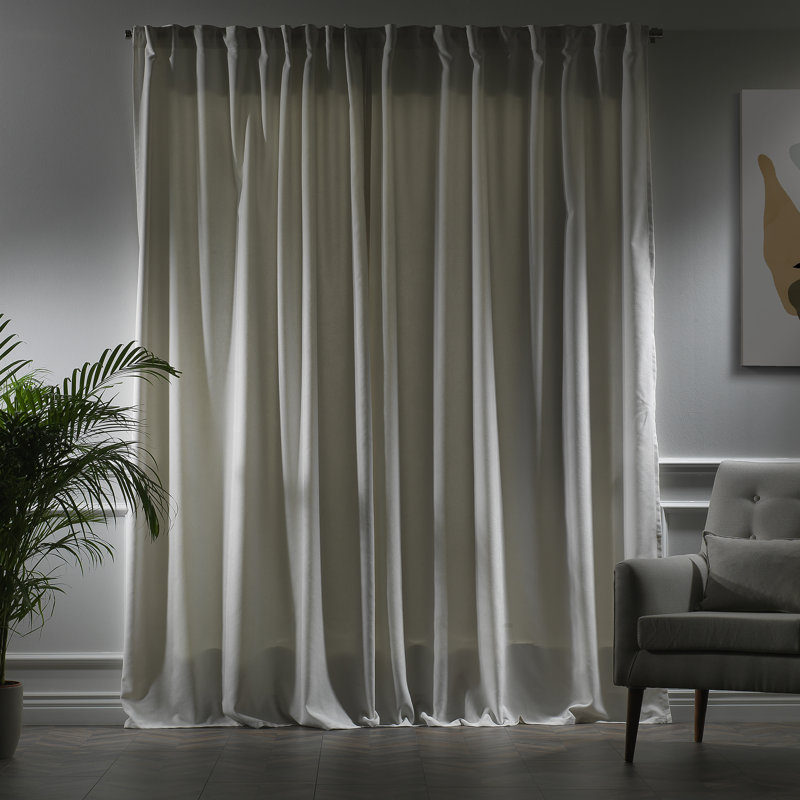 Solid Room Room Darkening Tab top Curtain Panels, 52" W x 144" L, White