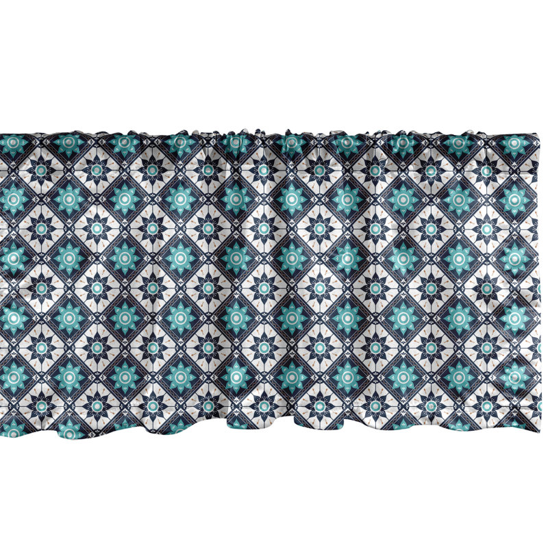 Ensemble de 2 cantonnières à motif triangulaire Ambesonne