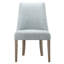 Ensemble de 2 chaises d'appoint rembourrées en jacquard de polyester bleu riche avec pieds en bois massif et chaises à haut dossier