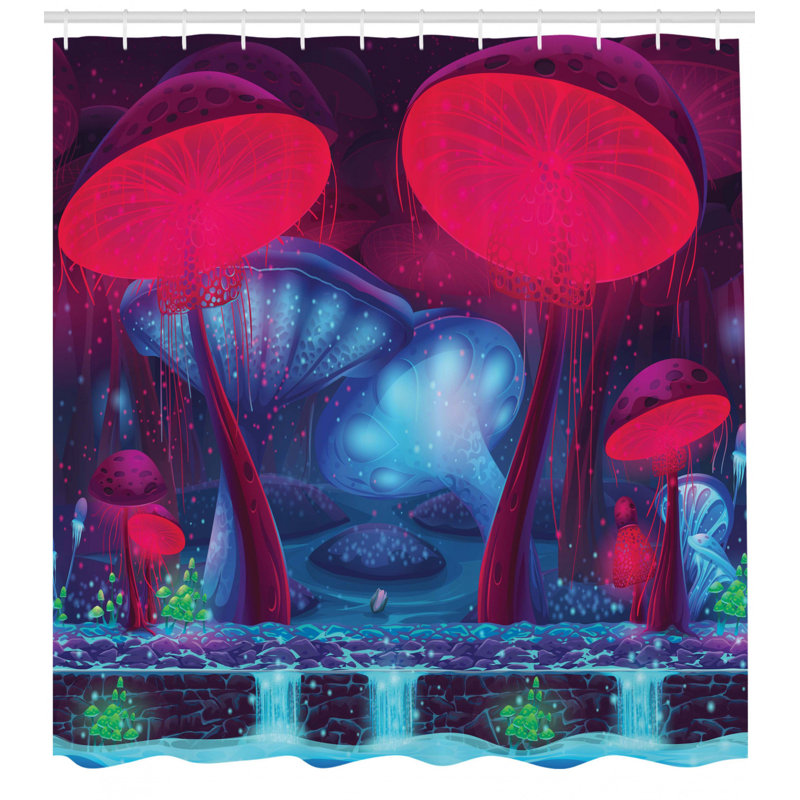 Shower Curtain with Hooks Included, 70" H x 69" W