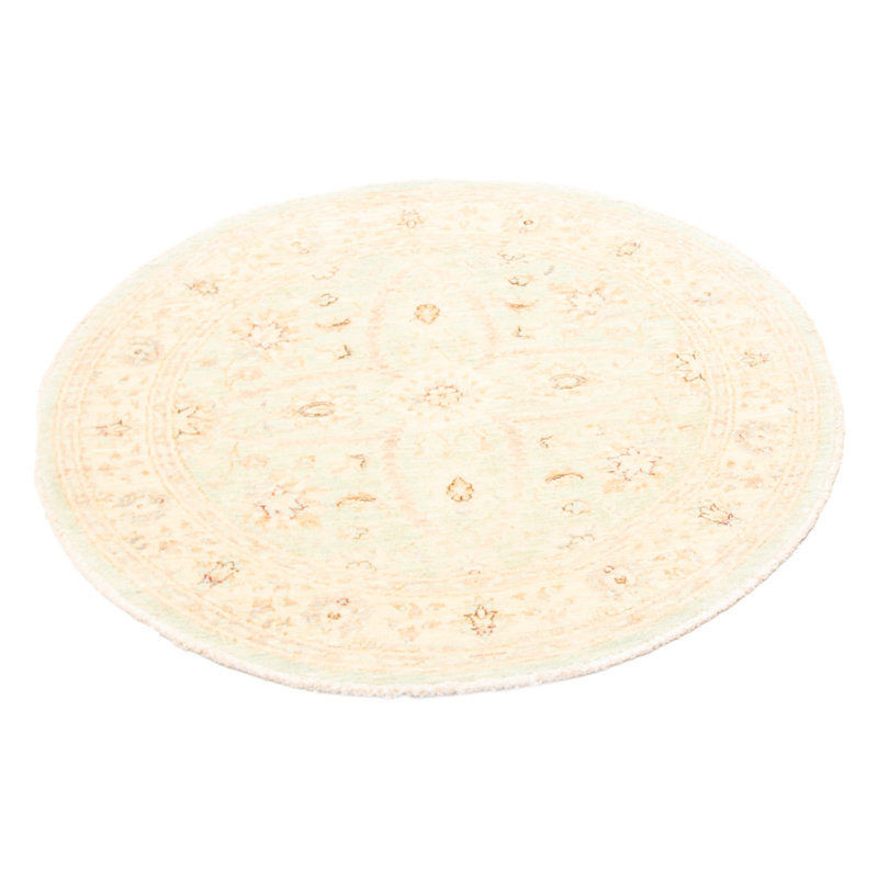 Tapis vert clair en laine noué à la main de conception unique 4 pi 1 po Purationton New Age