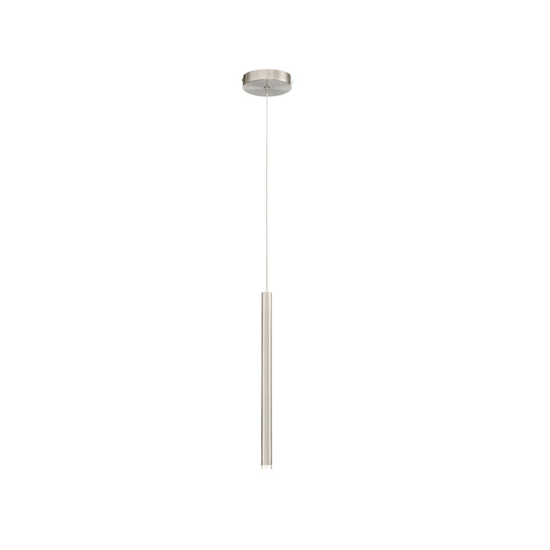 Navada 1 - Light LED Single Pendant, Nickel, Medium ( 24" H x 1" W x 1" D )