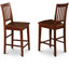 Ensemble de bar 3 pièces pour petits espaces comprenant une table carrée et 2 chaises rembourrées en lin, 91 x 91 cm, couleur acajou.-680205048-680205050-782743763