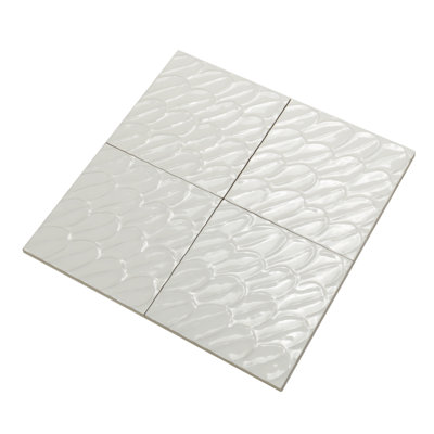 Sol Struttura Piuma 6"x6" 3D Italian Porcelain Wall Tile