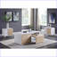 Table basse à 4 tiroirs blanc ultrabrillant avec table coulissante, rangement de salon moderne