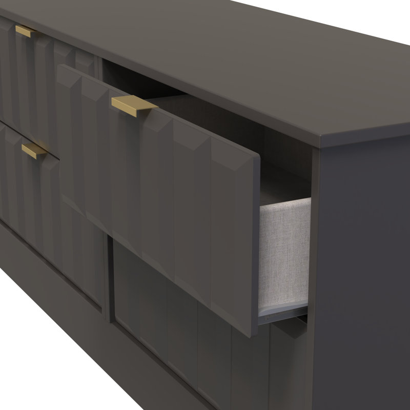 115 cm W Chest of 4 Drawers, Graphite