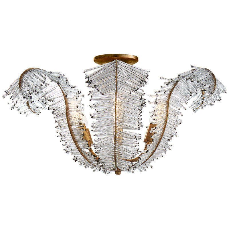 Calais 6 - Light Semi Flush Mount, Gilded Iron