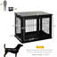 Petite table de bout pour cage de petit chien, noire avec double entrée, porte verrouillable pour chenil d'intérieur, cage décorative et fonctionnelle noire, deux côtés d'ouverture, chenil intriguant
