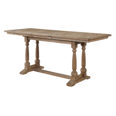 Extendable Pine Solid Wood Base Dining Table