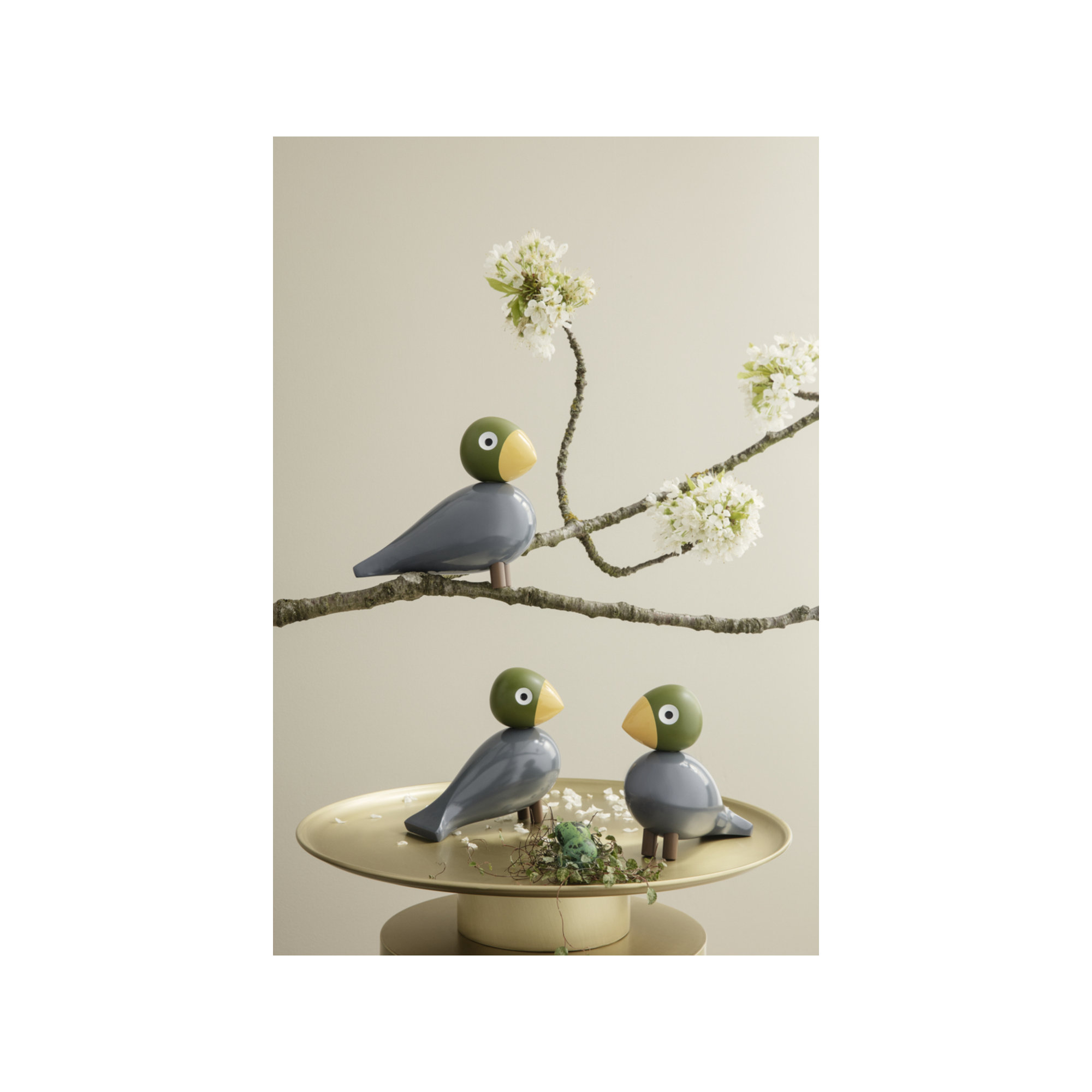 Kay Bojesen Songbird, 6.1" H x 6.3" W x 3.1" D, 1, Aqua