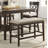 Dark Brown Finish Counter Height Bench 1Pc Fabric Upholstered Casual Style Dining Room Furniture-453571834