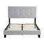 Lit plateforme tapissier pleine grandeur en velours avec tête de lit, support en bois massif, base de matelas, assemblage simple, gris, lit moderne sans sommier requis, sommier à lattes, nécessaire, limite de poids de 600 lb