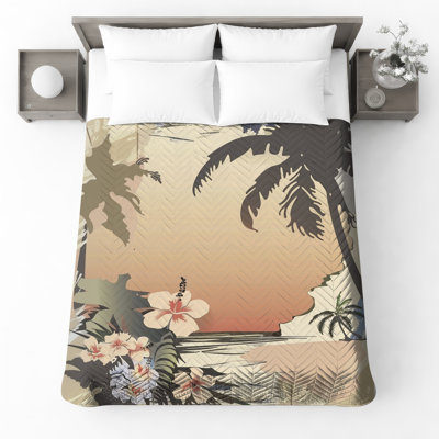 Couvre-lit matelassé Tropical Beach