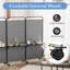 3-panel Room Divider With Storage Shelves 6ft Tall Folding Privacy Screen On Wheels-2100895763