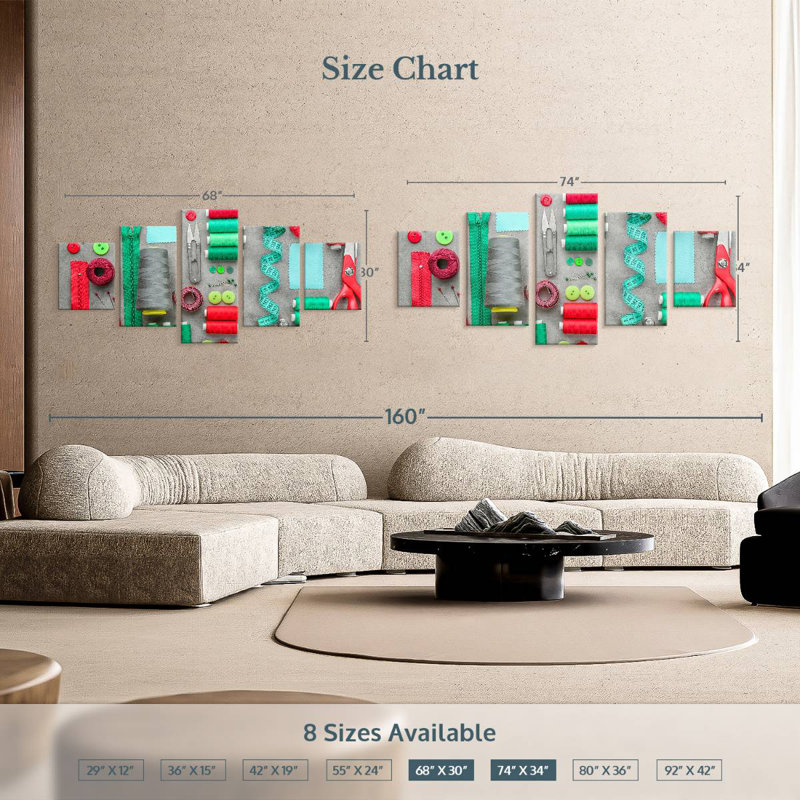 Sewing Materials, 34" H x 74" W