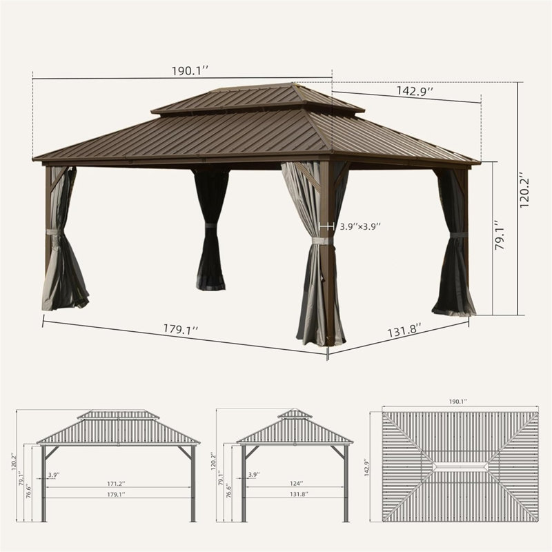 Outdoor Aluminum Patio Gazebo
