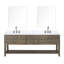 Ensemble de meuble-lavabo double l 84 po x P 22 po avec dessus en quartz blanc, miroirs 36 po et robinet chromé Norwalk-113388041-82340208