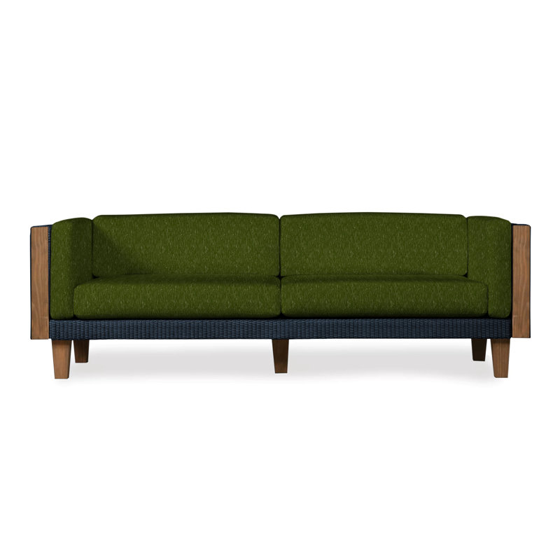 Catalina Outdoor 3 - Seat Patio Sofa, Ebony, Decorline Natural