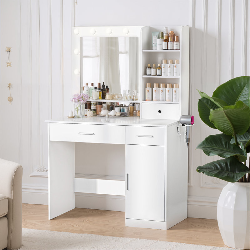 Vanity Makeup Desk With LED Light
