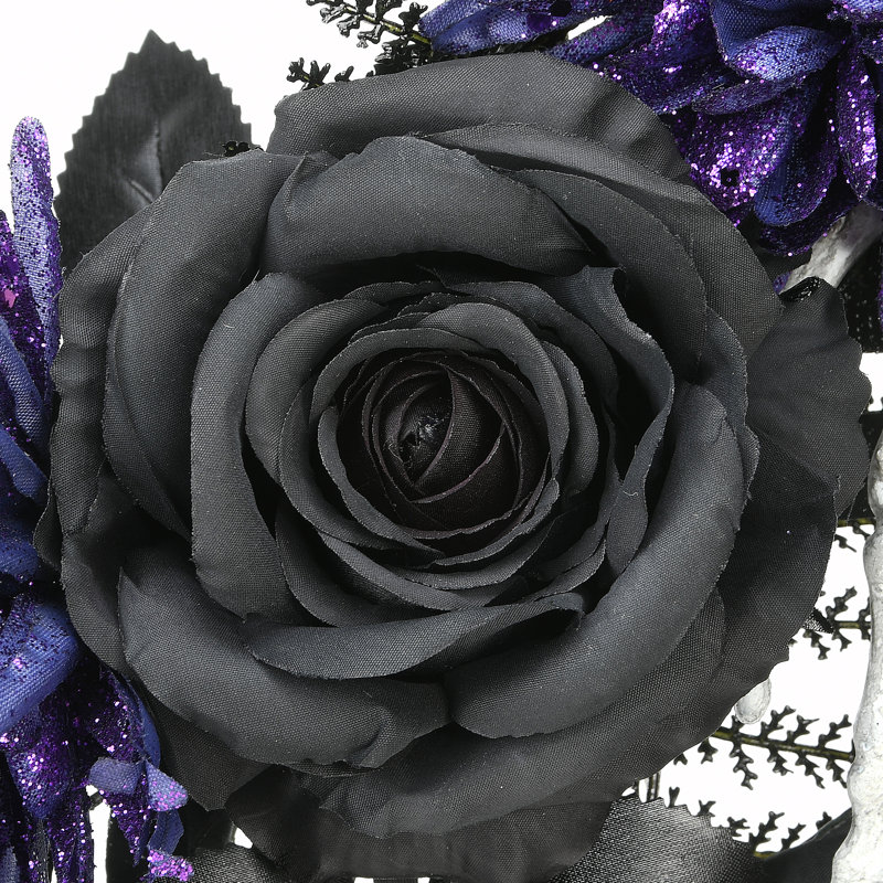 Couronne florale crâne 24 po, Violet