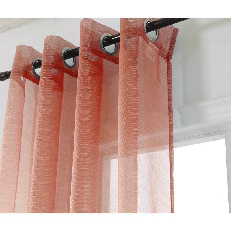 Panneau de rideau simple à œillets Agathla, Corail, L 54 po x L 90 po