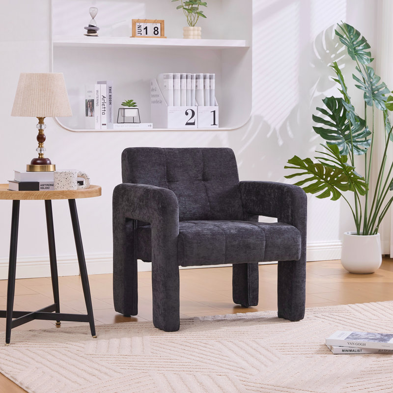 Fauteuil rembourré rembourré confortable, Noir